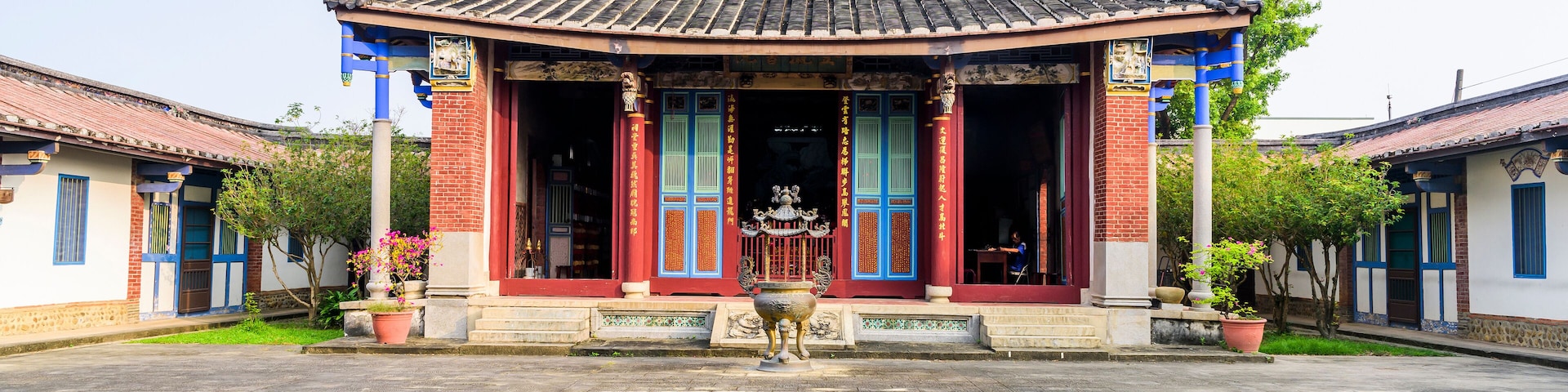 Building view of the Dengyin Academy (Wenchang Temple) in Caotun, Nantou, Taiwan. The Academy worshiped Wenchang Dijun.