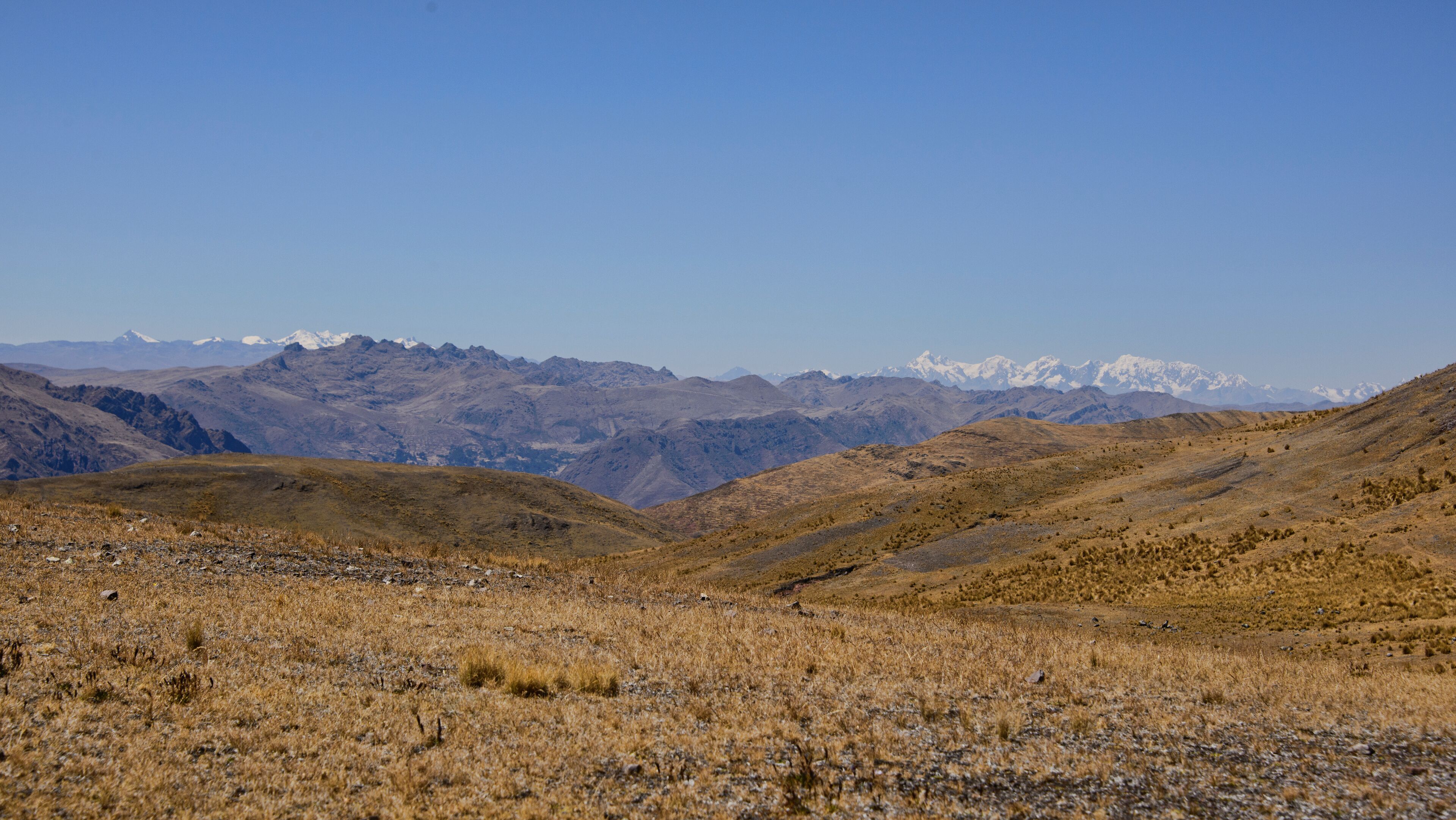 Beautiful sceneries on the Inca Trail to the ruins of Huchuy Qosqo, Sacred Valley, Peru 