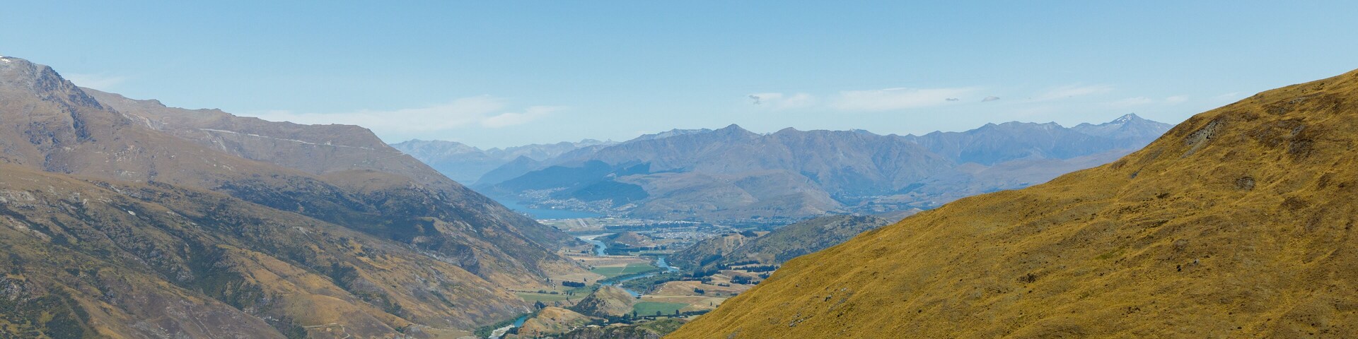 The view of Queenstown from the Pisa Conservation Area track