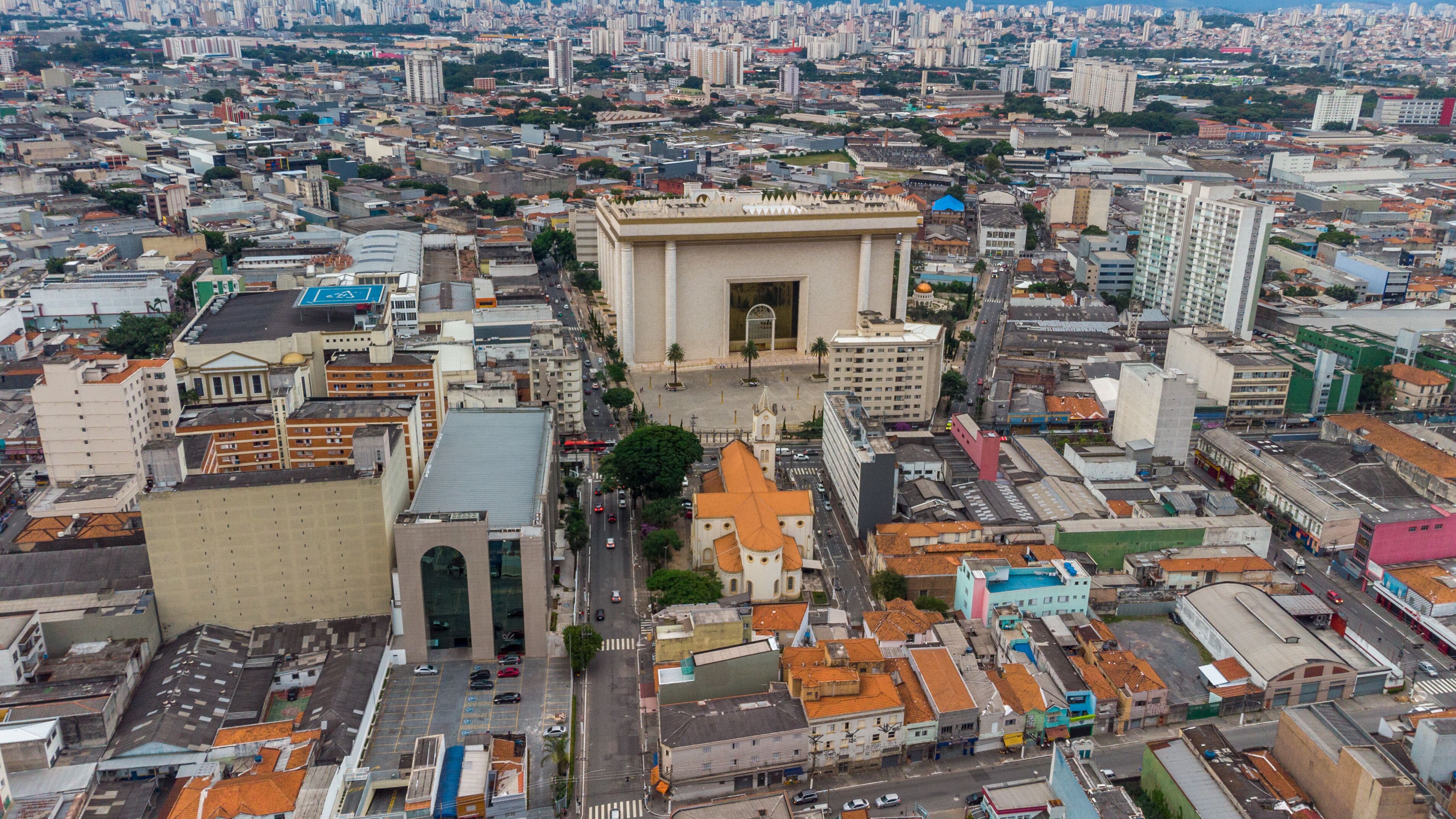 SÃO PAULO, BRAZIL FEBRUARY 03, 2023, Aerial view of the Temple of Solomon in the Brás neighborhood