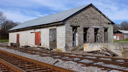This abandoned train depot was constructed by the State of Georgia in 1848, and is one of the oldest in Georgia. The depot witnessed many important events during the Civil War; a speech by Confederate President Jefferson Davis in 1861; the Great Locomotive Chase of 1862; a Civil War battle; and the first headquarters of General William T. Sherman during his Atlanta Campaign.