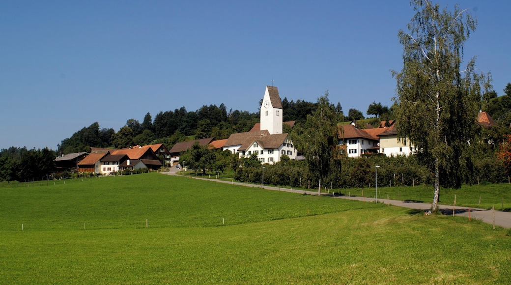 Blick vom Ortsausgange Thundorfs gen Kirchberg hinauf.