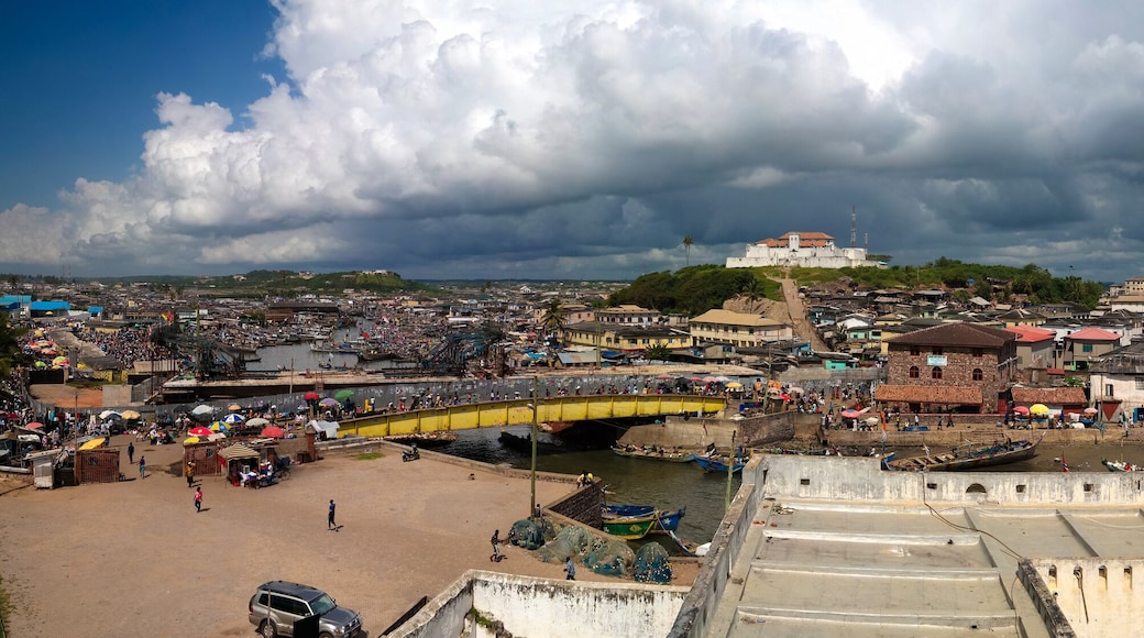Aerial view to Coenraadsburg fortress from the roof of Elmina castle, Ghana