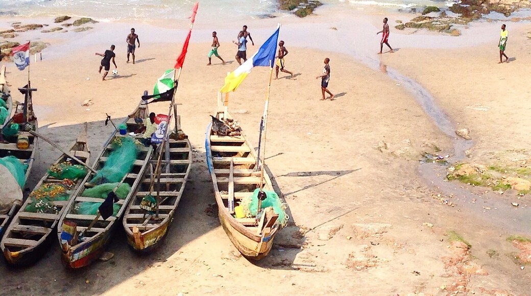 From the battlements of Cape Coast Castle you can watch the local boys play beach footbal and the local fisherman head out in their rickety wooden boats. The tour given at the castle, a major position in the Atlantic Slave Trade, is one of the most informative I've ever taken. Also stay at Oasis Beach Resort just down the road.