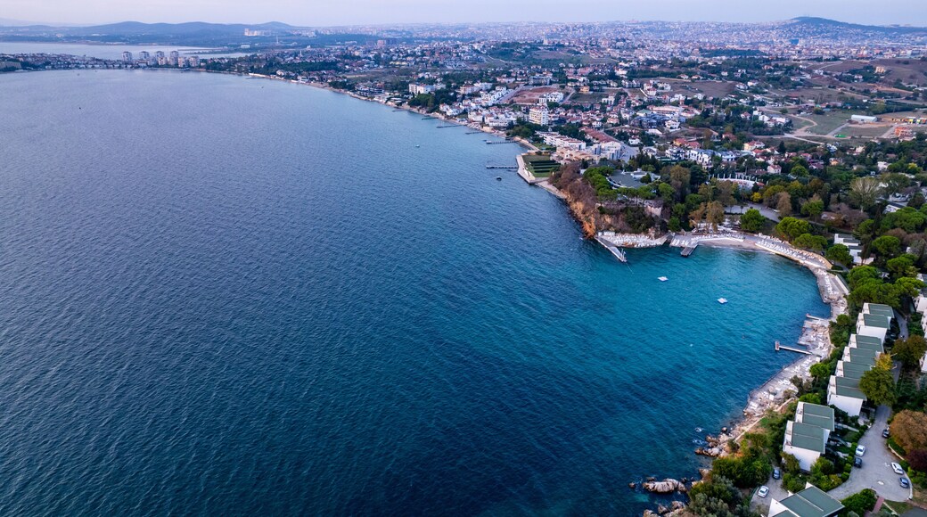 Bayramoglu District in Darica. Kocaeli, Turkey. Aerial view with drone.
