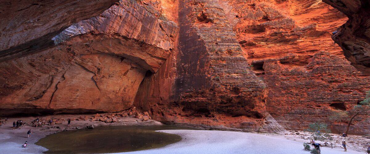 The Cathedral Gorge is one of the features of the Bungle Bungles in the Purnululu National Park.
The cathedral is huge and very imressive