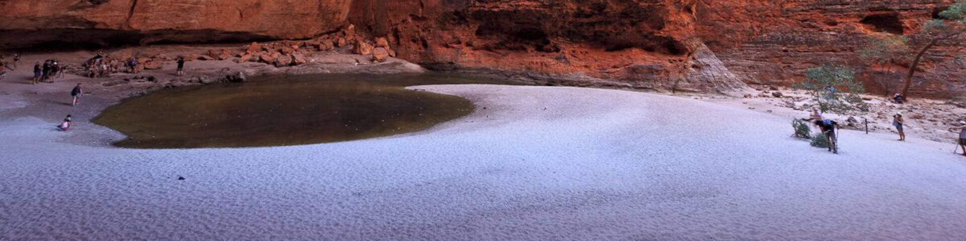 The Cathedral Gorge is one of the features of the Bungle Bungles in the Purnululu National Park.
The cathedral is huge and very imressive