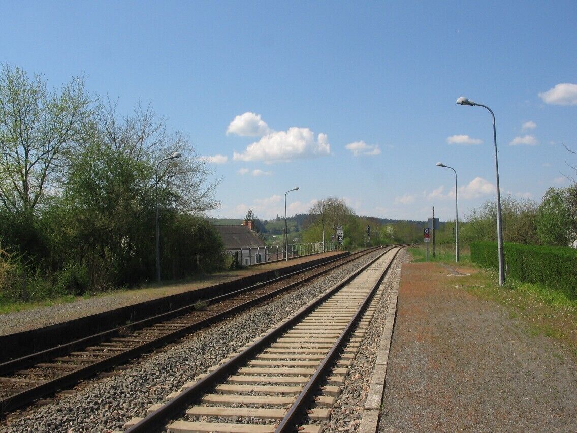 Quais gare de Luzy, Nièvre, vue E-O direction Nevers. On aperçoit avant la cible lumineuse, une signalisation de vitesse limitée sous forme de 2 TIV: une pancarte carrée 100, surmontée d'une demi-lune 110 tournée vers le haut. Cette dernière est dite TIV fixe de type C, et s'adresse aux éléments automoteurs parcourant la ligne (par exemple, BGC-81500). Lorsque la demi-lune est dirigée vers le bas, on parle de TIV type B. En-dessous, pancarte «Z» indiquant une entrée de Zone, secteur où la vitesse est réduite. Le mécanicien pourra reprendre sa marche normale une fois le panneau «R» (reprise), qui marque la fin de zone, dégagé.