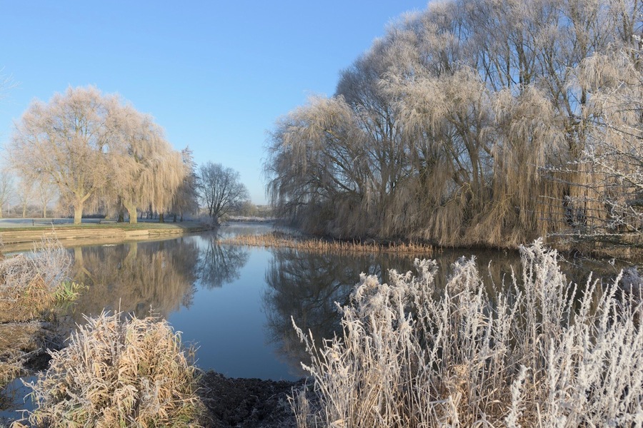 The bathing place in Olney, Buckinghamshire. A Victorian bathing pool on the river Ouse.