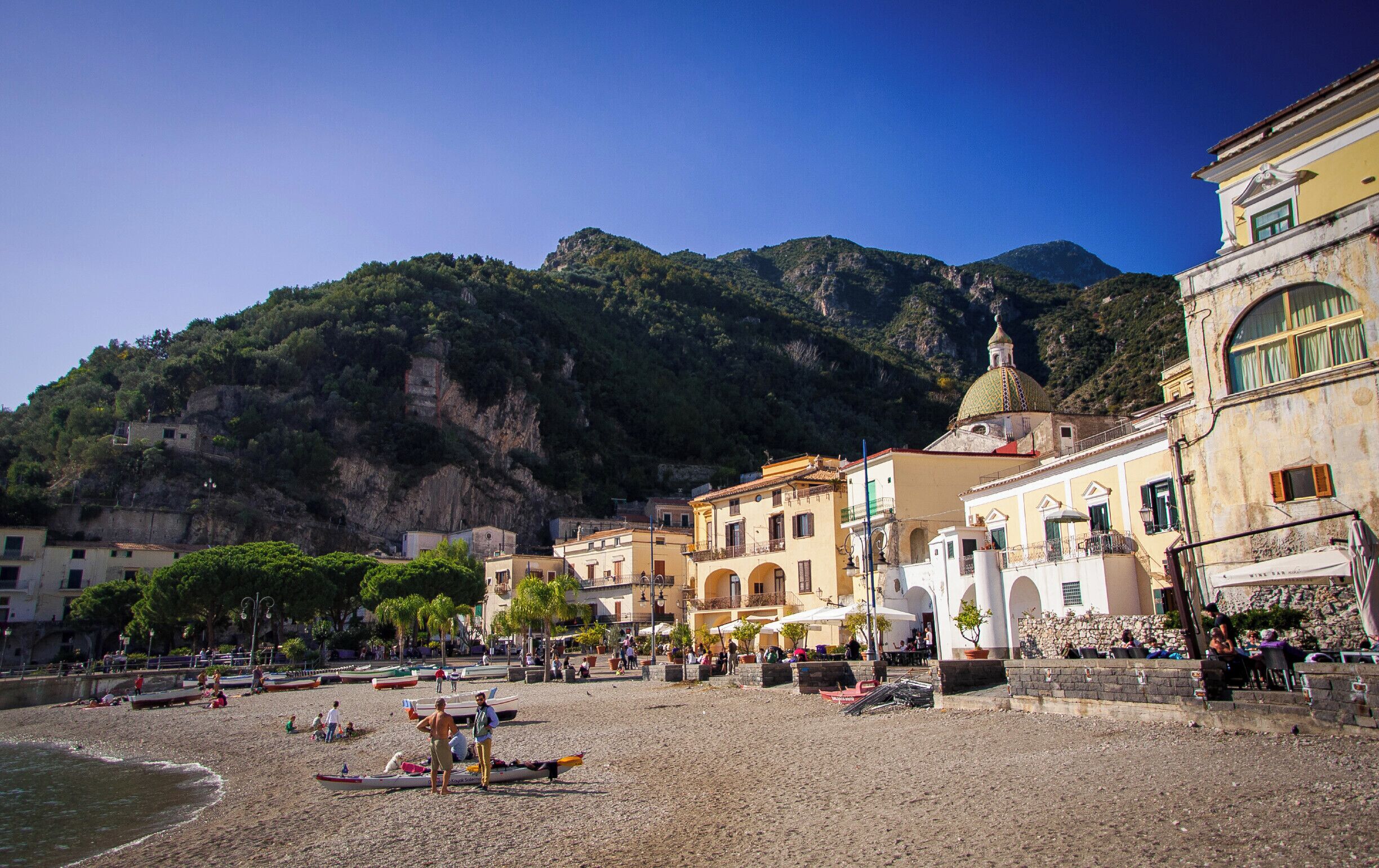 Cetara is a town in the Campania region of south-western Italy. It is located in the territory of the Amalfi Coast. The village was originally a settlement for a group of armed Muslims in 880. Characterized to be a village of fishermen (especially of tuna), its name take origins probably from the Latin word Cetaria (in Greek Ketèia), meaning almadraba (in Italian tonnara); or cetari, meaning fishmongers of big fishes.