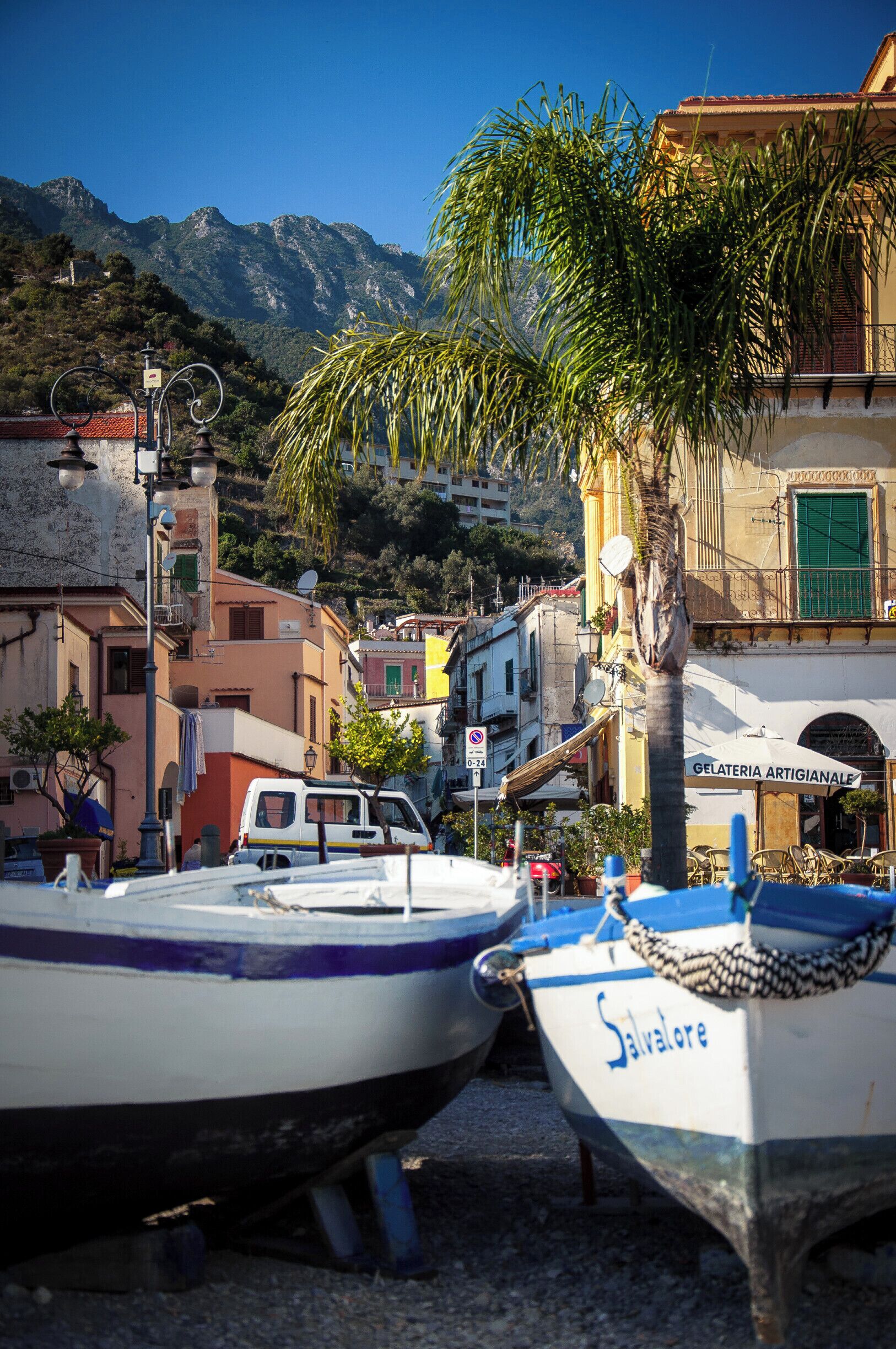 Cetara is a town in the Campania region of south-western Italy. It is located in the territory of the Amalfi Coast. The village was originally a settlement for a group of armed Muslims in 880. Characterized to be a village of fishermen (especially of tuna), its name take origins probably from the Latin word Cetaria (in Greek Ketèia), meaning almadraba (in Italian tonnara); or cetari, meaning fishmongers of big fishes.