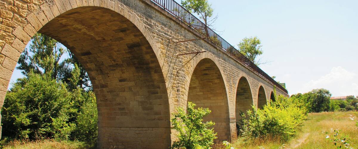 The old railwaybridge over the Vidourle river near Boisseron. Not longer in use now