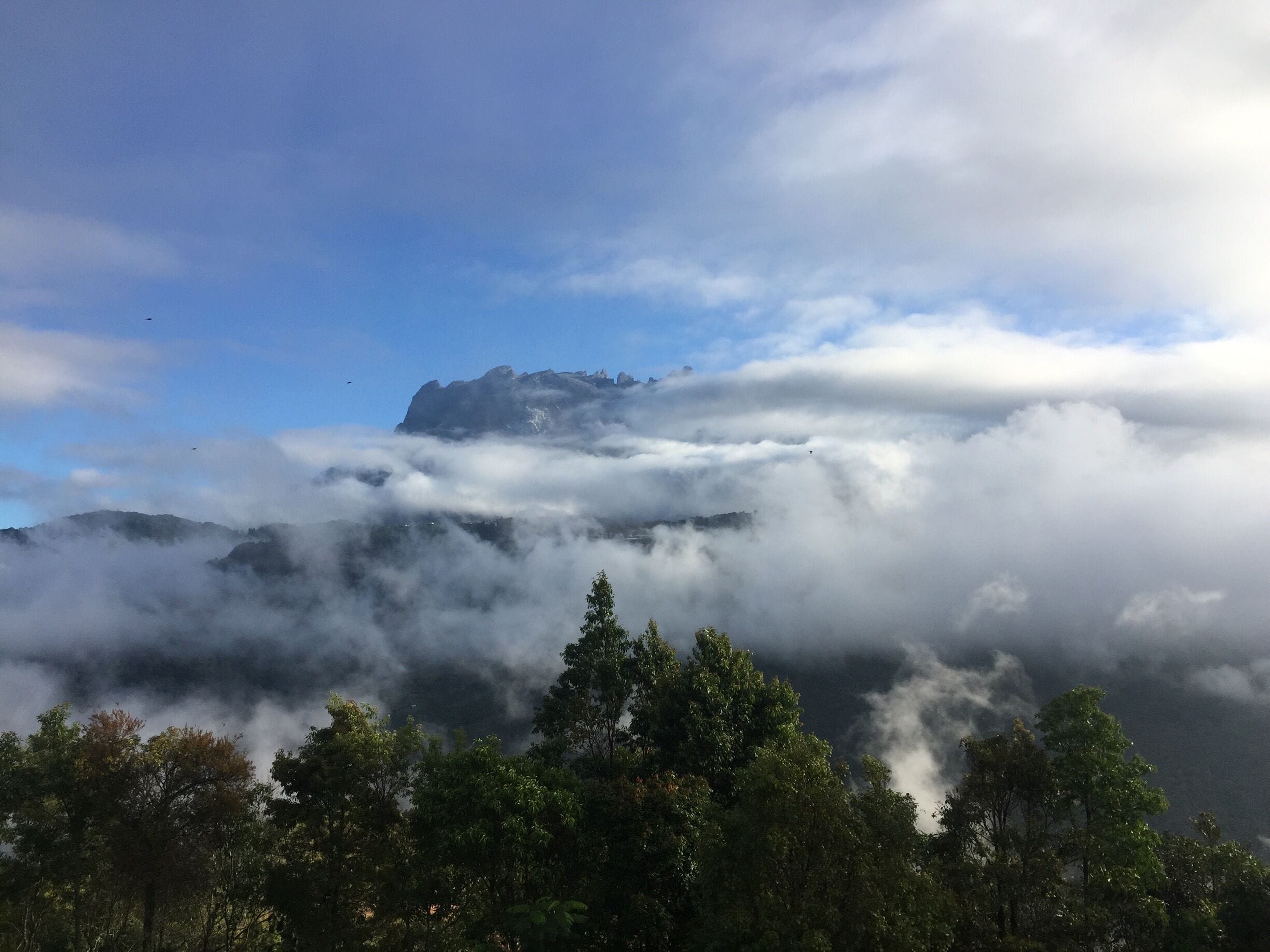 This great view alone is worth coming here. On a clear day you have a full view of Mt Kinabalu. Though it's about 30 mins ride from the main road I think it's worth it. Rooms or tents, it's up to you. 