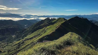 Hiked this hill on a lovely morning. With my husband and daughter. When you’re on top, you can see the top of the Crystall hill and also the famous Laban Rata of the Kinabalu mt.