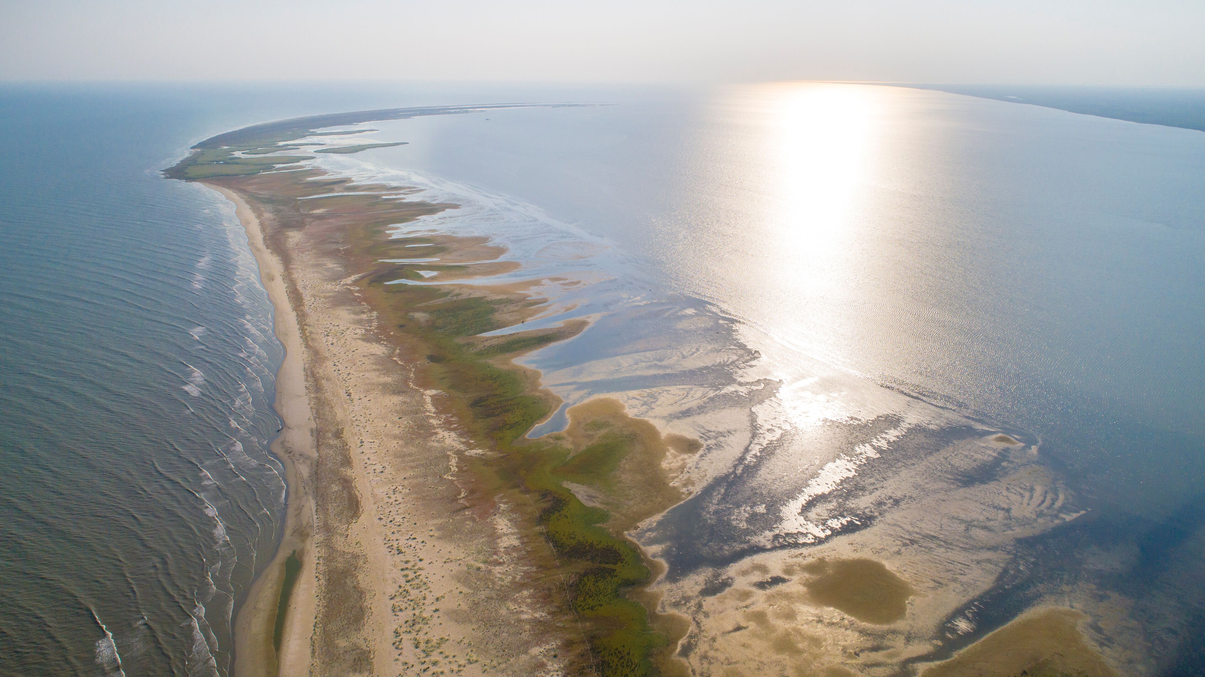 Aerial View of Sacalin Peninsula in Danube Delta