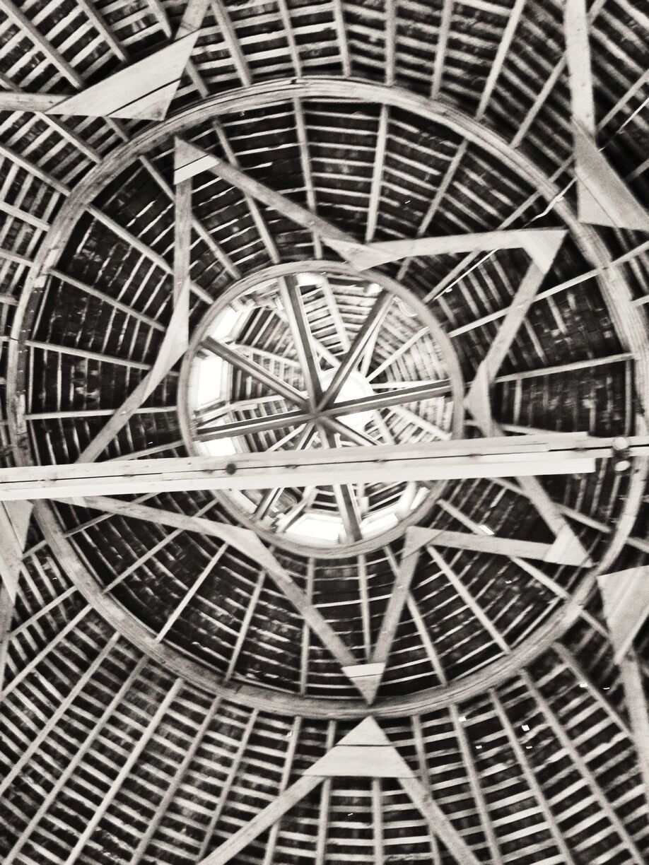 Upstairs of the round barn winery