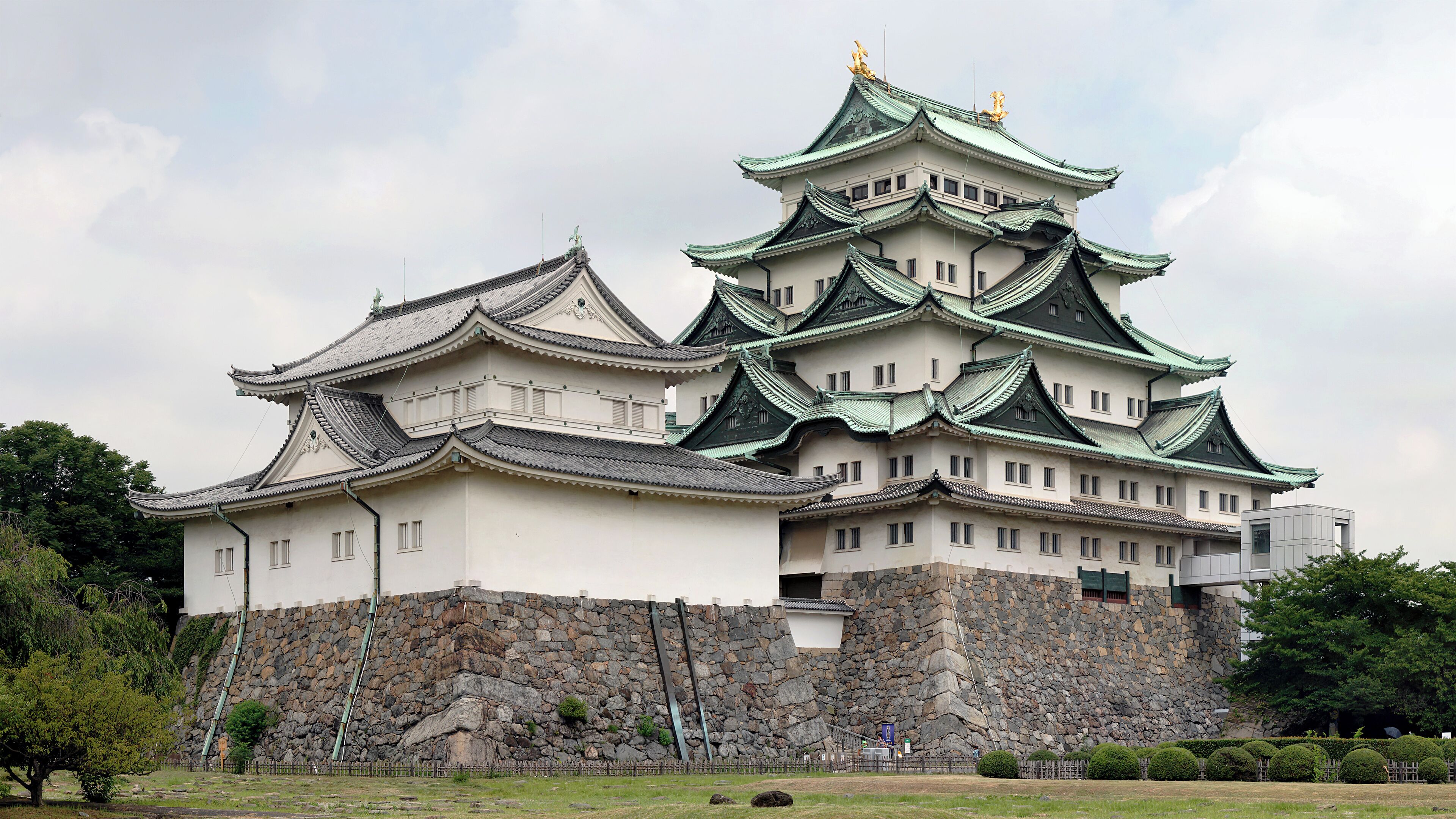 The keep of Nagoya Castle (名古屋城, Nagoya-jō) located in Nagoya, Aichi Prefecture, Japan. Originally built around 1525, destroyed during World War II. Reconstructed in 1959, currently under exhibition.