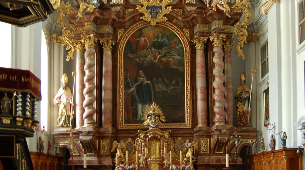 Die Pfarrkirche der Gemeinde Hofkirchen im Mühlkreis im Bezirk Rohrbach (Oberösterreich). Die dreijochige, spätbarocke Saalkirche mit halben Vorjoch vor dem mächtigen Westturm besitzt einen zweijochigen Rechteckchor und einen zweigeschoßigen, südseitigen Anbau der als Sakristei bzw. Oratorium dient. Die Kirche wurde nach einem Brand 1636 wiedererrichtet und schließlich in der ersten Hälfte des 18. Jahrhunderts unter Einbeziehung des gotischen Turms neu gebaut. This media shows the protected monument with the number 14402 in Austria. (commons, de, wikidata)
