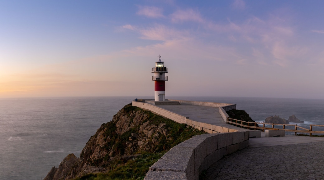 panorama of the Cabo Ortegal lighthouse on the coast of Galicia at sunset