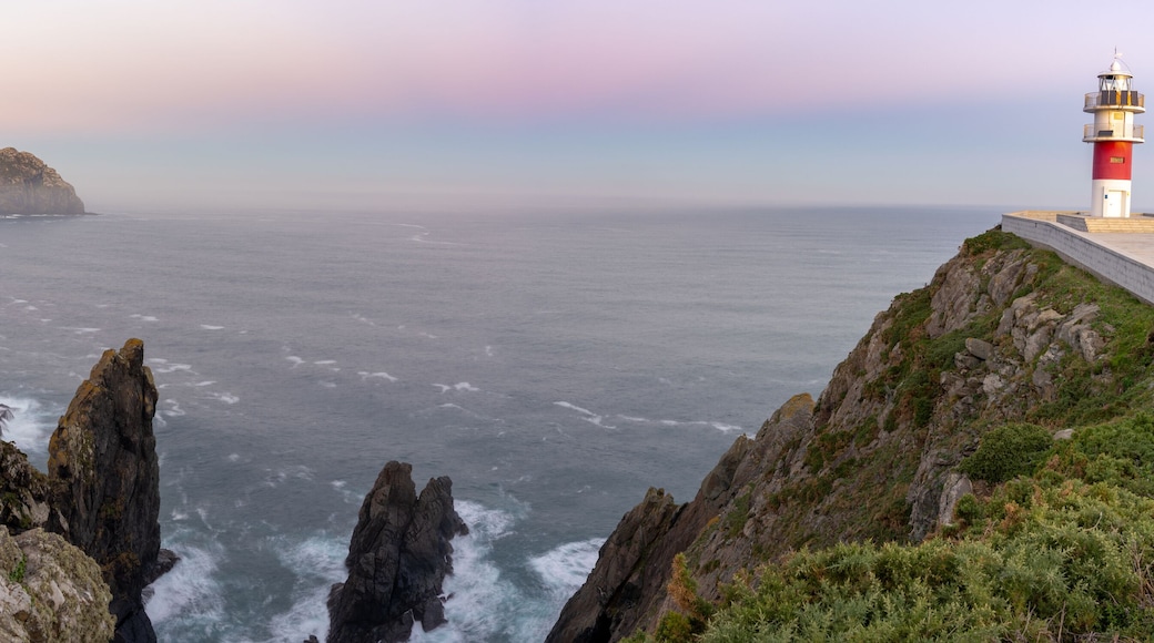 panorama of the Cabo Ortegal lighthouse on the coast of Galicia at sunset