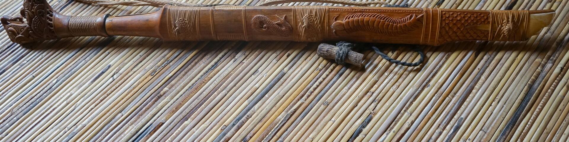 view of traditional weapon of dayak called mandau