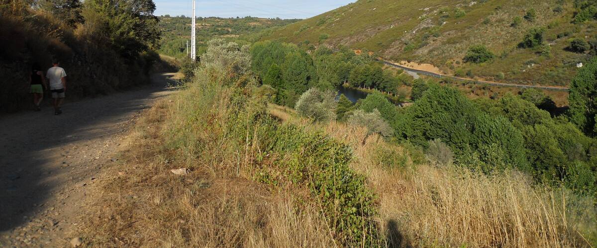 Bajando al río Maçãs y al parque do Colado desde Quintanilha.