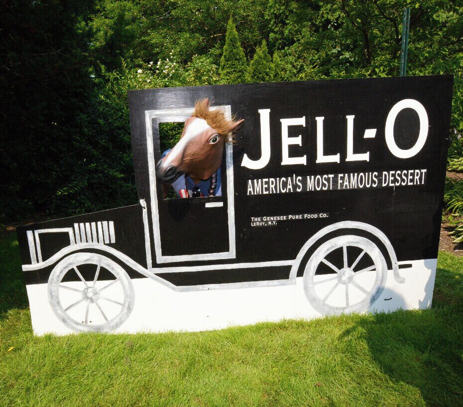 Mini Takes the States 2014 Road Rally Buffalo to Bethlehem Leg: 

Welcome to the Birthplace of JELL-O in LeRoy, NY 

The Gallery is pretty fun and, let's admit it, so is JELLO ! 

The grounds are beautiful and have several photo ops for you to horse around in.

Don't make me NAG you... give the place a visit.

Think I will take this for a drive down "Mane" street and "stirrup" some business.

#MTTS2014 #minitakesthestates #go11