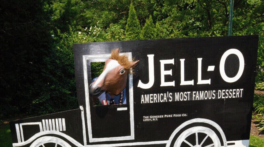 Mini Takes the States 2014 Road Rally Buffalo to Bethlehem Leg:
Welcome to the Birthplace of JELL-O in LeRoy, NY
The Gallery is pretty fun and, let's admit it, so is JELLO !
The grounds are beautiful and have several photo ops for you to horse around in.
Don't make me NAG you... give the place a visit.
Think I will take this for a drive down "Mane" street and "stirrup" some business.
#MTTS2014 #minitakesthestates #go11