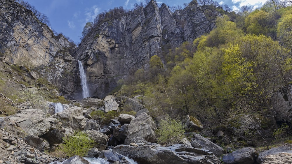 Waterfall Muchug.The highest waterfall in Azerbaijan