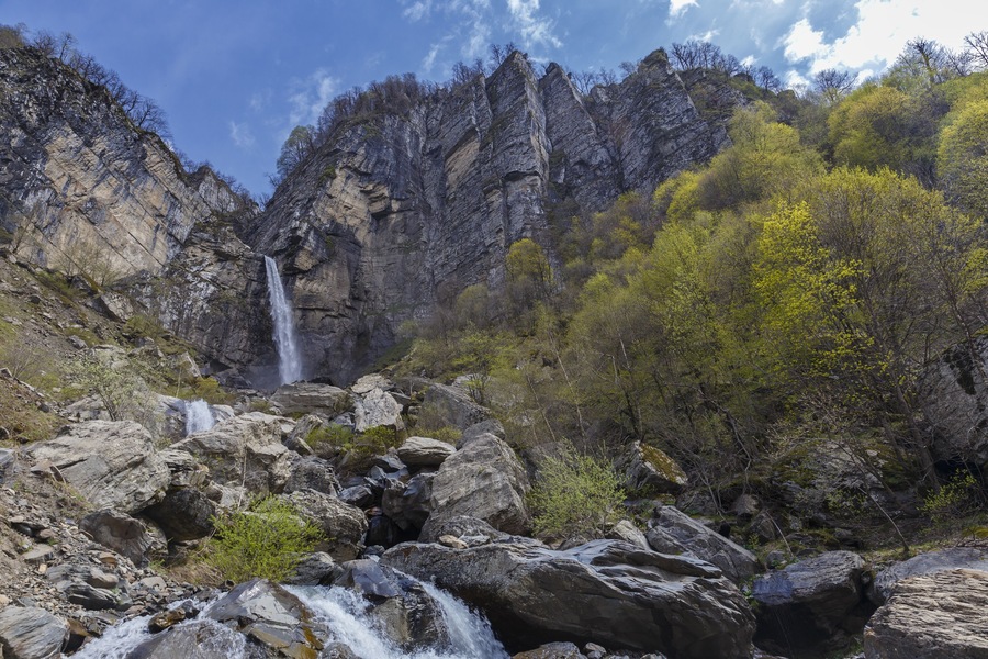 Waterfall Muchug.The highest waterfall in Azerbaijan