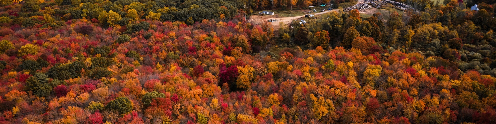 Drone of Budd Lake, Mount Olive New Jersey in the Autumn
