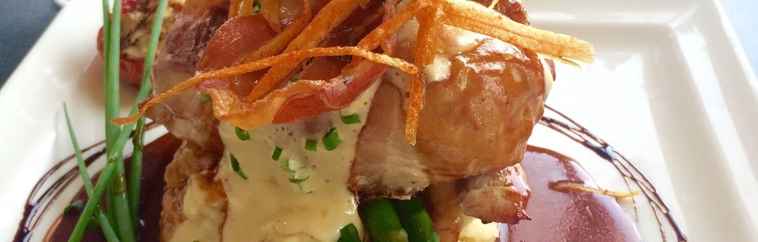 Free range chicken breast- mash prosciutto asparagus other yummy things
$34