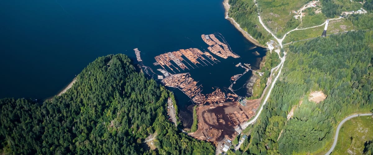 Stock aerial photo of Sunshine Coast Stillwater BC, Canada