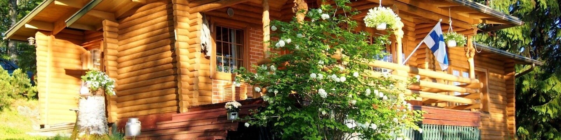 Traditional Finnish summer cottage by the lake.