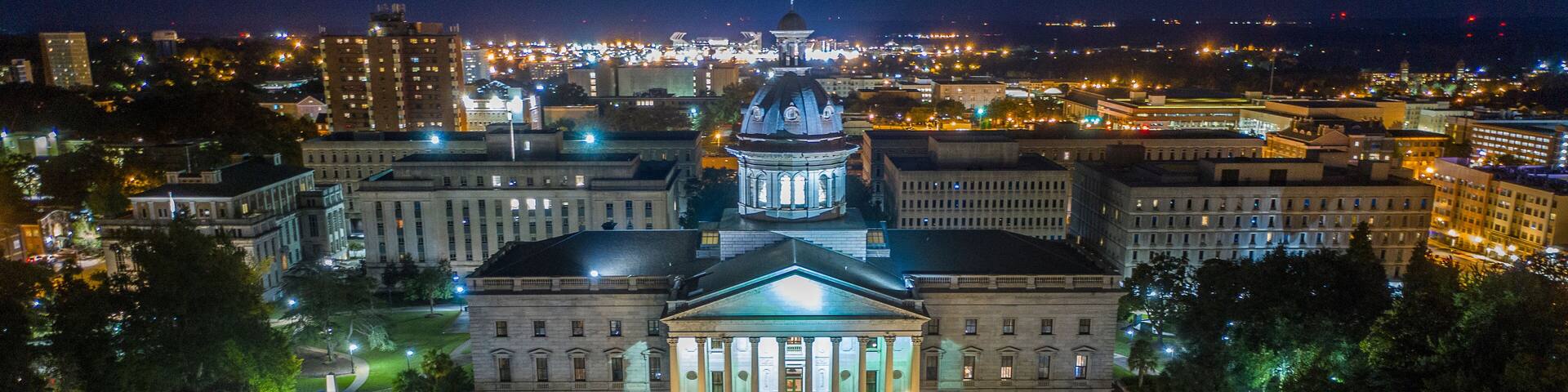 Columbia South Carolina Aerial Night Photo
