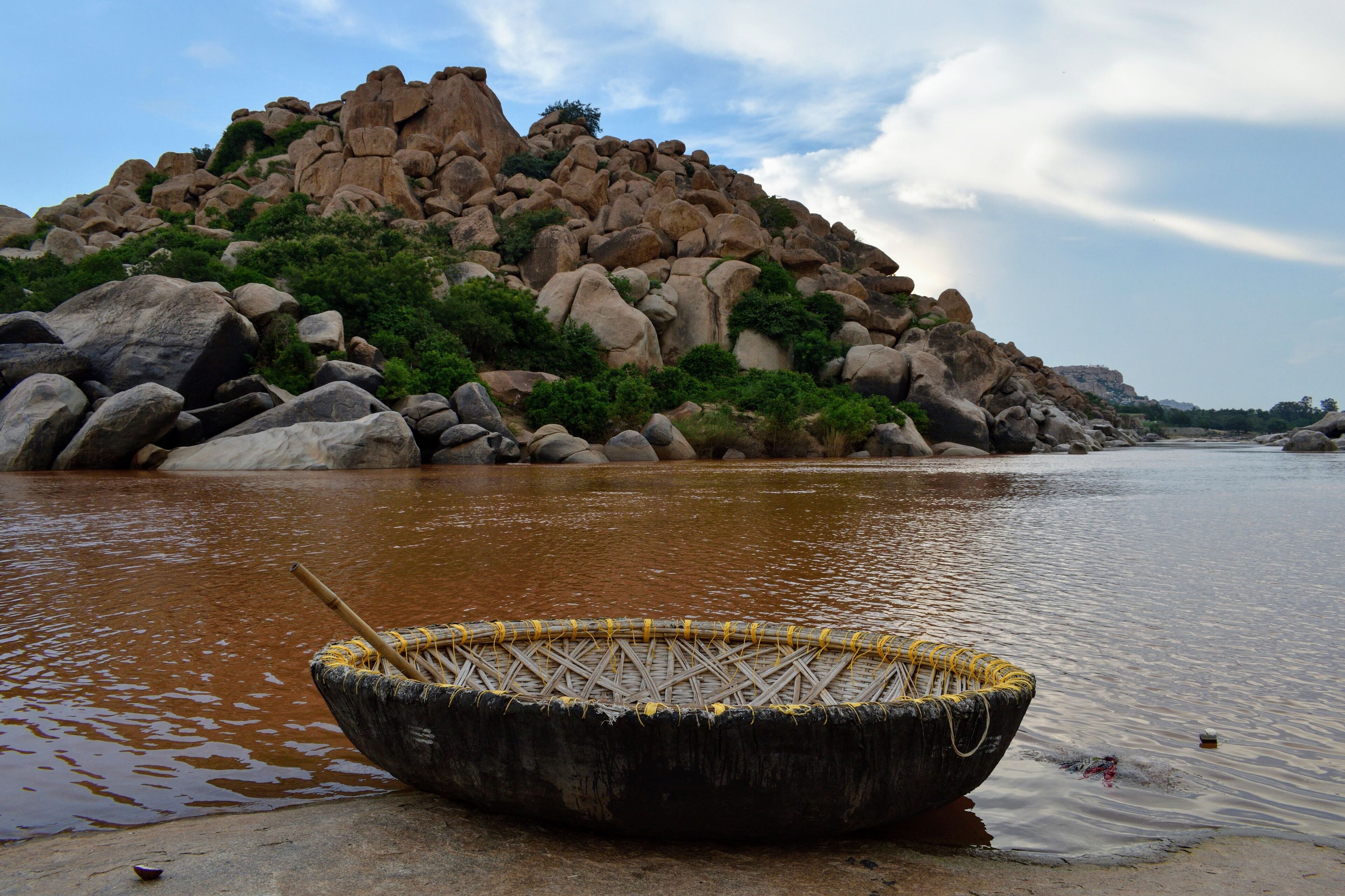 No trip to Hampi is complete unless you hop onto one of these coracles (circular boats made of bamboo, cane, plastic and tar for binding) and take a ride on the mighty tungabadhra river. The ferryman will show you partially submerged temples and balancing rocks while you immerse yourself in the experience.