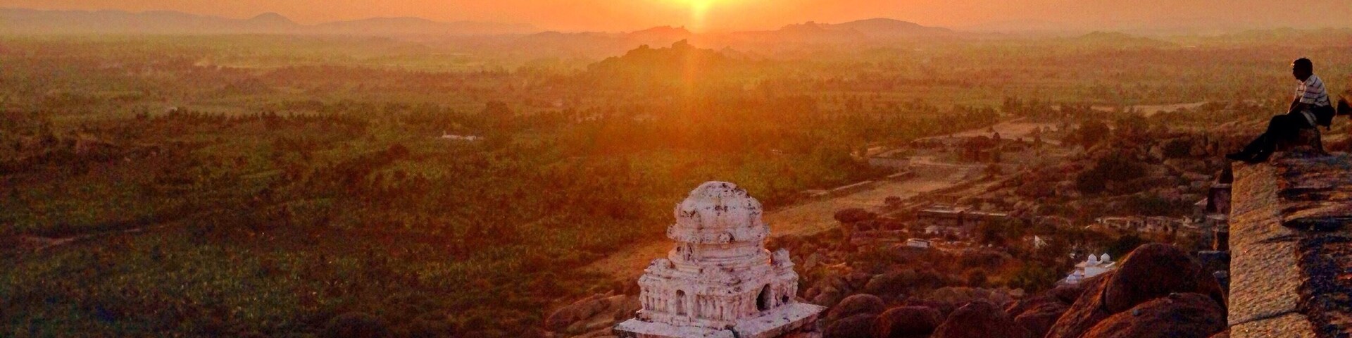 Another day comes to an end. On top of the Matanga hill in Hampi which offers amazing vantage point to appreciate the temple ruins, sunrise and sunset. It's a UNESCO heritage site and is a fabulous destination for the history and architectural aficionados.
