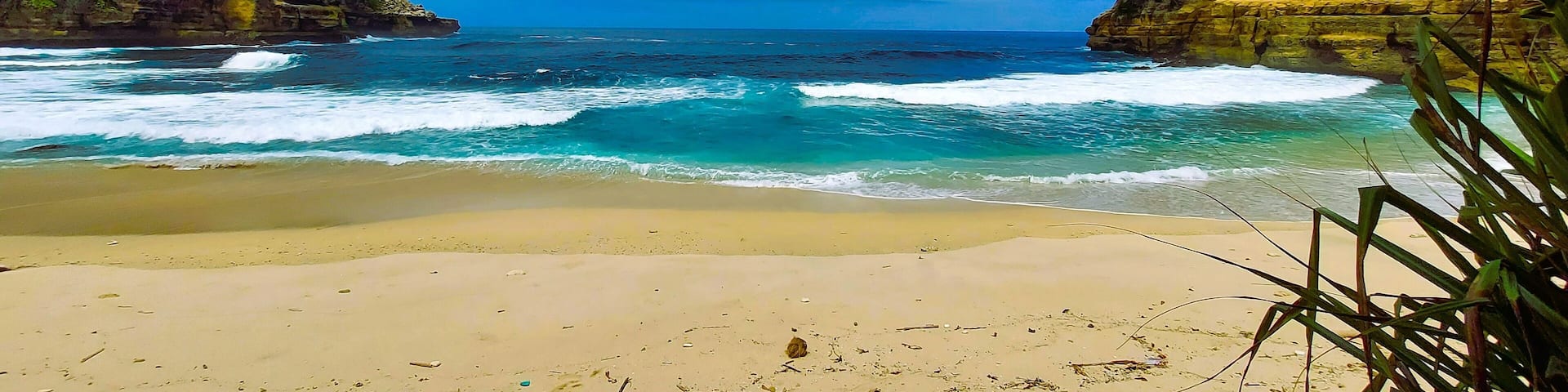 Beautiful landscape of Patuk Gebang hidden beach on Tulungagung, East Java, Indonesia.