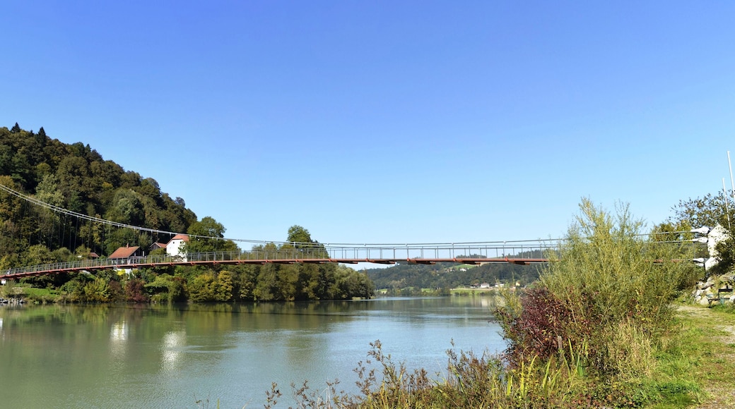 Mariensteg over the Inn connecting Wernstein (Austria) and Neuburg am Inn (Germany)