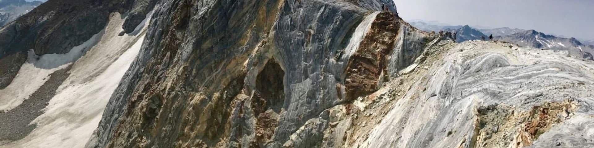 This is Matterhorn mountain, the highest peak in the Wallowas, Sacajawea is the neighboring Peak.