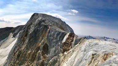 This is Matterhorn mountain, the highest peak in the Wallowas, Sacajawea is the neighboring Peak.