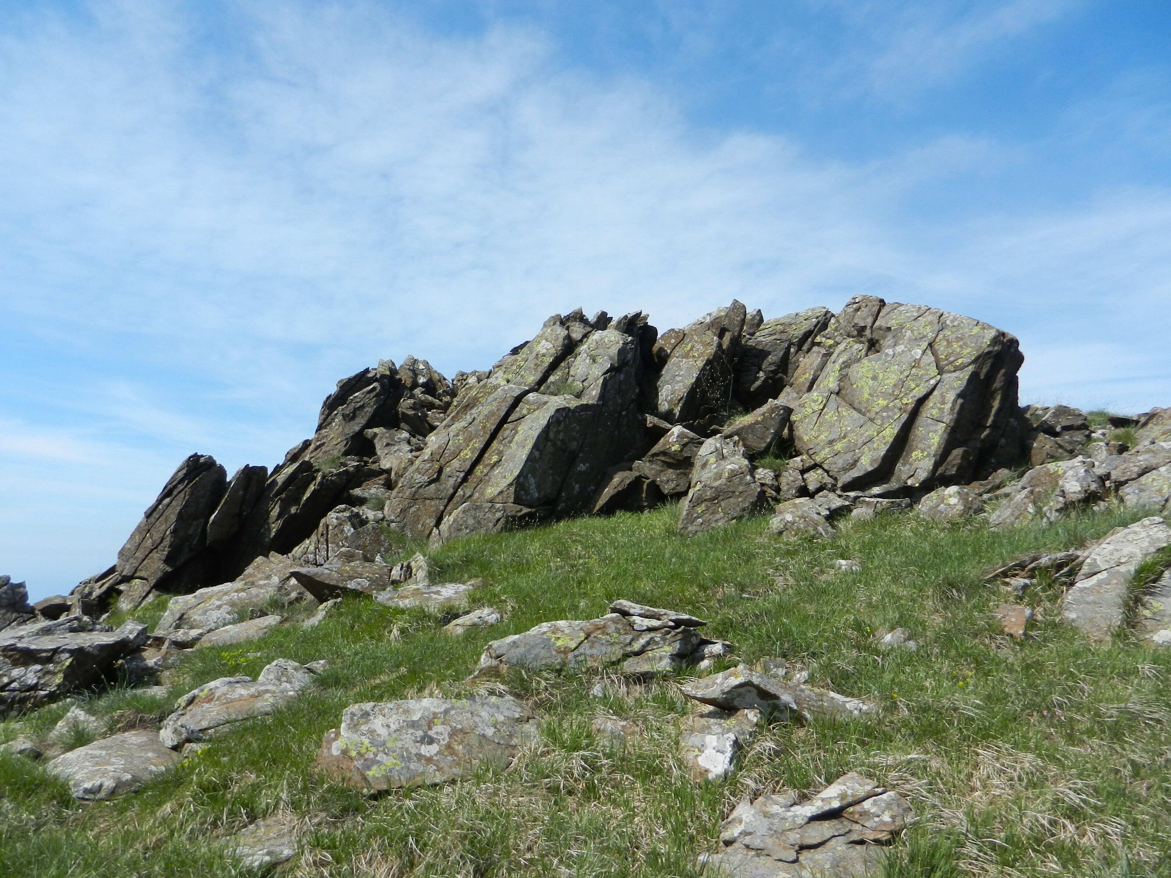 Genoa, Italy, Val Varenna, rocky outcrops near Mount Penello