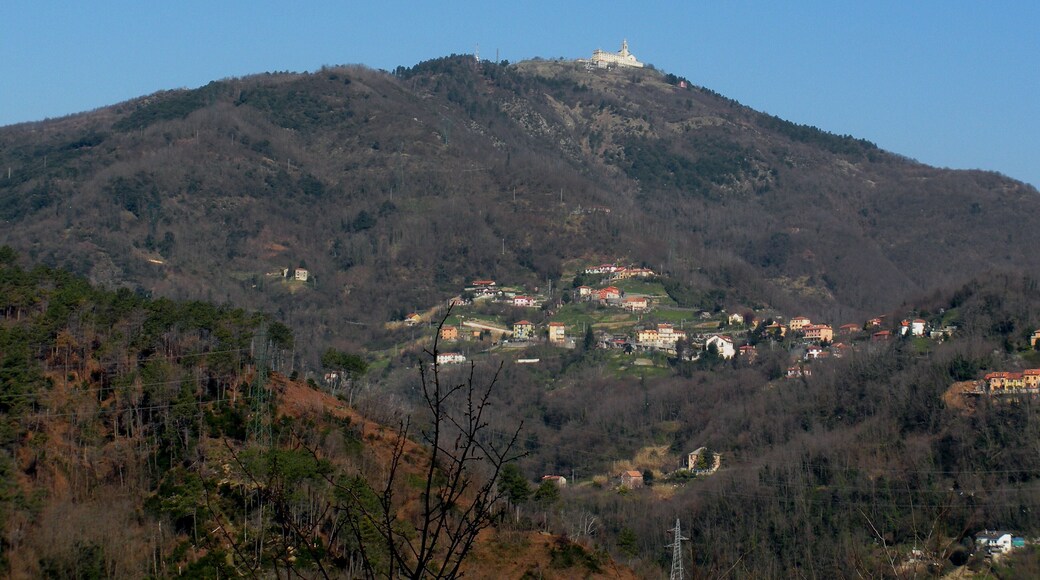 Ceranesi (province of Genoa, Italy), the shrine of N.S. della Guardia, seen from Murta (Genova)