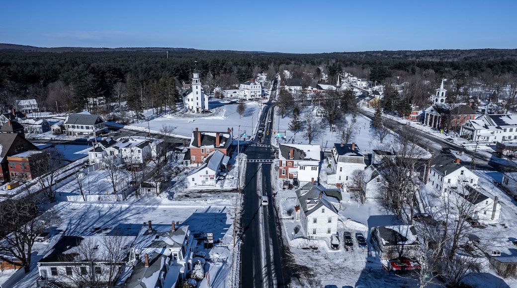 Aerial winter view of Townsend, Massachusetts
