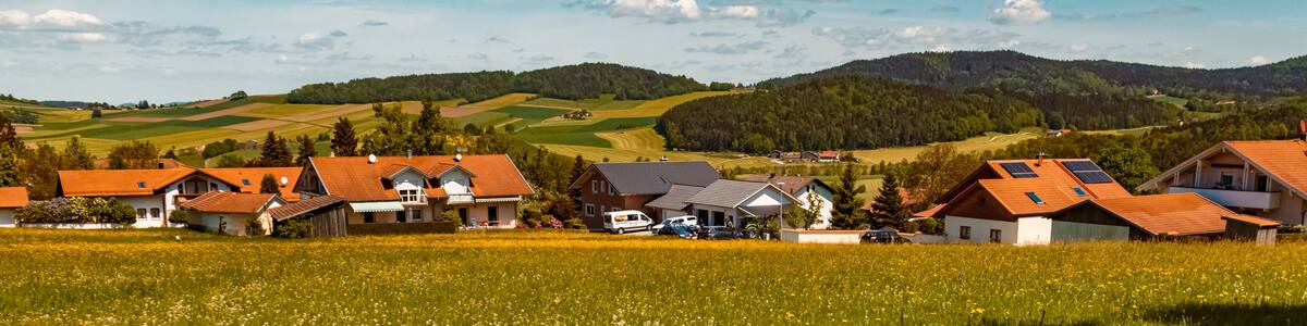 Beautiful summer view at Neukirchen beim Heiligen Blut, Bavarian forest, Bavaria, Germany