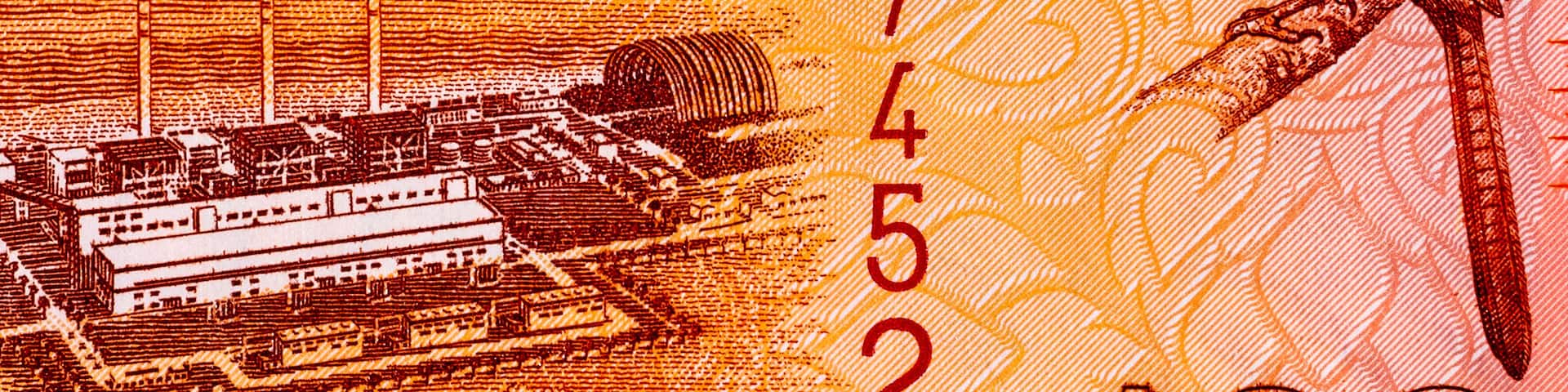 100 rupee banknote Sri Lanka with the image of Norochcholai Coal Power Plant. money of Sri Lanka