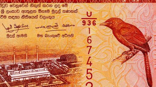 100 rupee banknote Sri Lanka with the image of Norochcholai Coal Power Plant. money of Sri Lanka