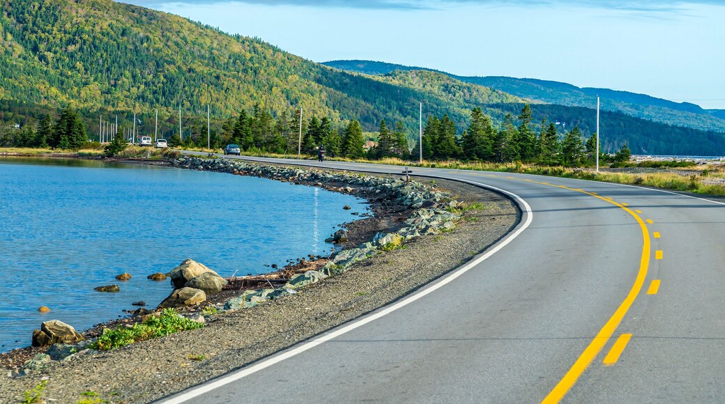 A view on the north shore of the Englishtown Ferry on the Cabot Trail, Nova Scotia, Canada in the fall