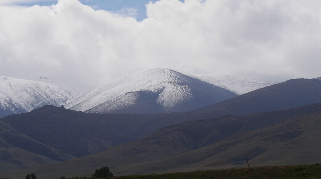 Qilian Mountains as seen from Qinghai Lake.