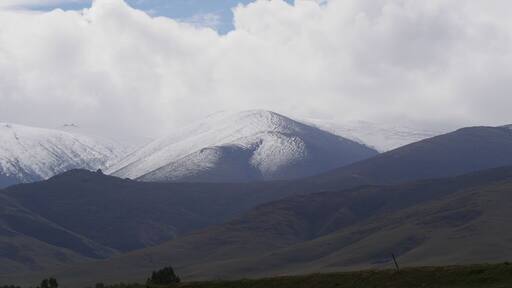 Qilian Mountains as seen from Qinghai Lake.